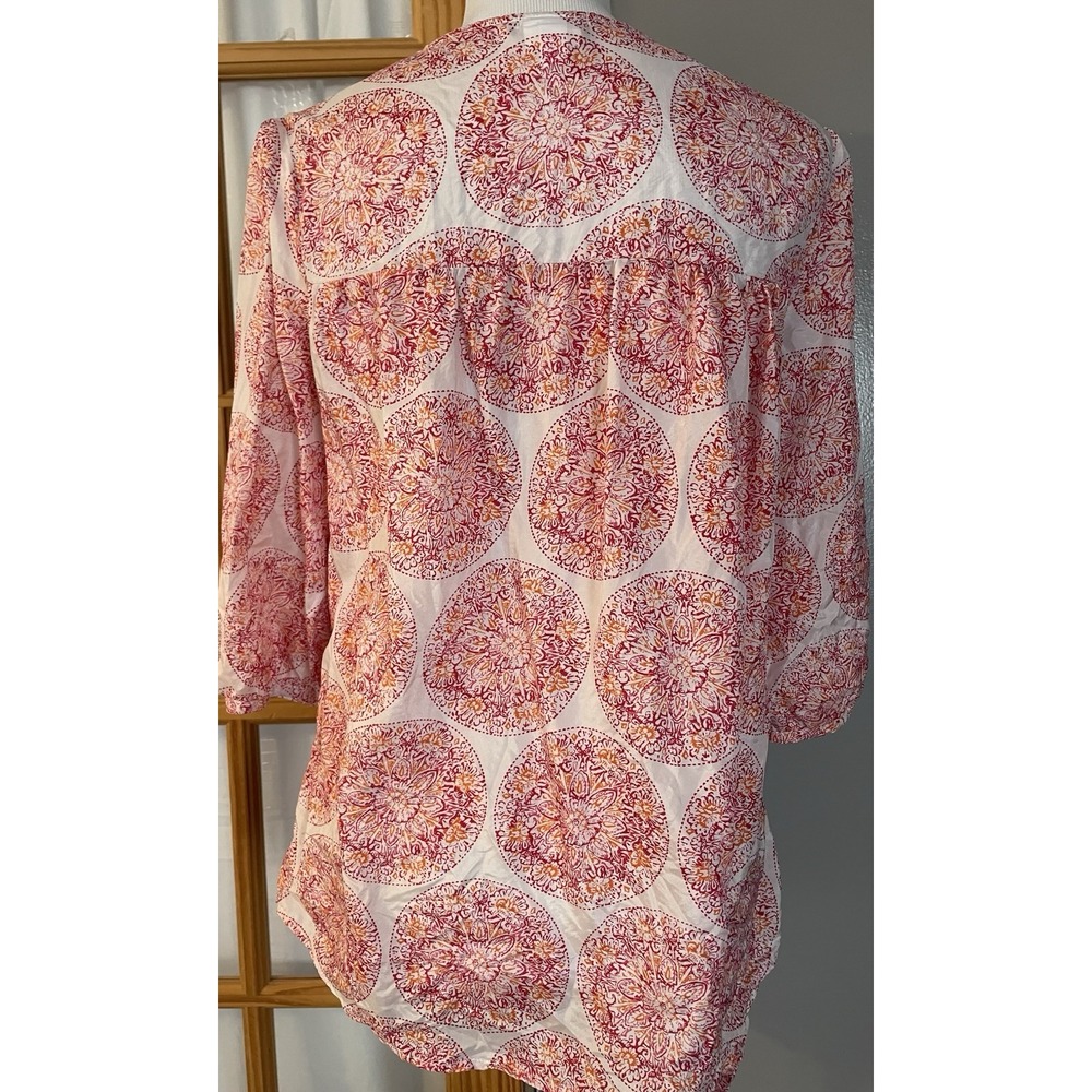 Calypso Saint Barth Silk Floral Blouse S Pink Embroidered Lace Trim Boho - Picture 3 of 13